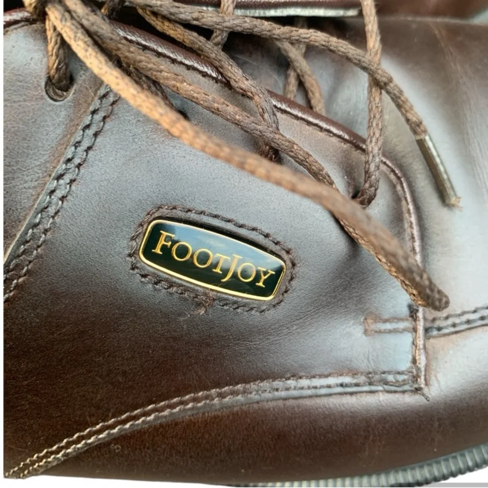 FootJoy DryJoy Tour Golf Shoe Men Brown Leather Waterproof SoftSpike Classic 8.5